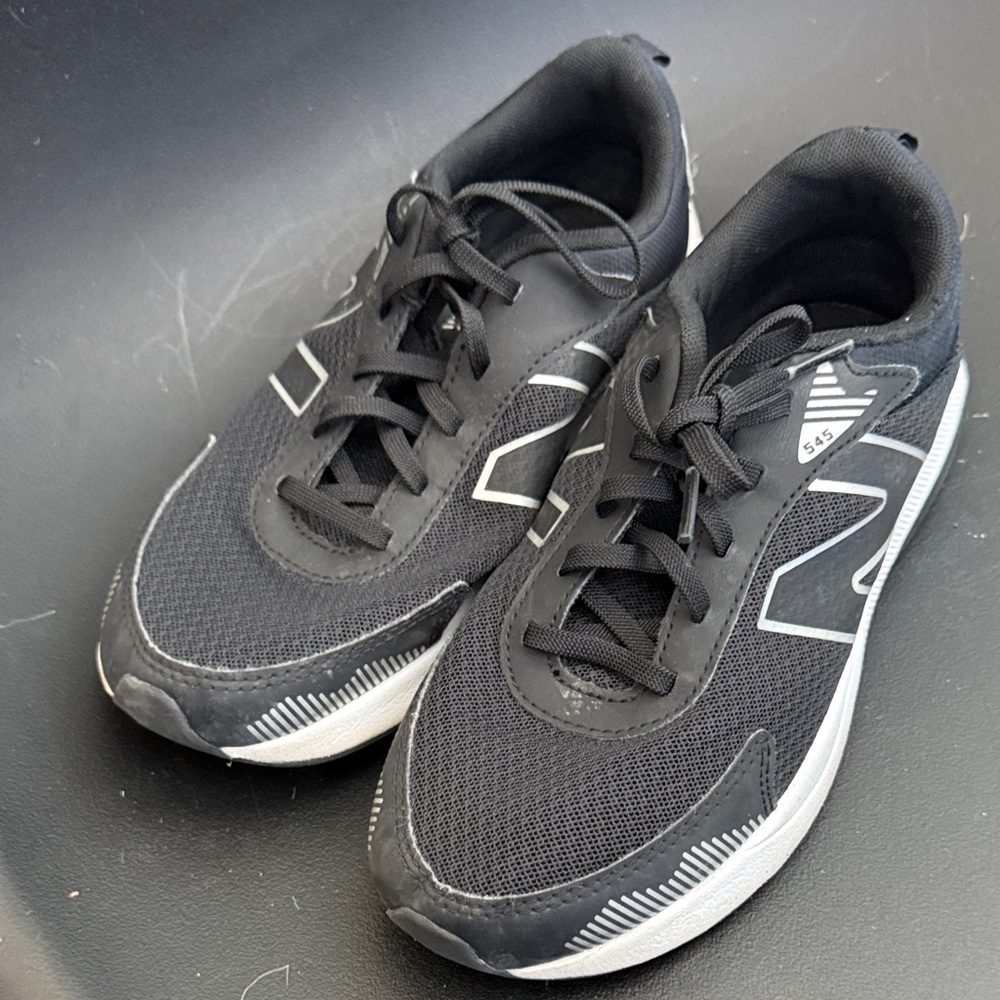 New Balance Kids Black and White Mesh Sneakers